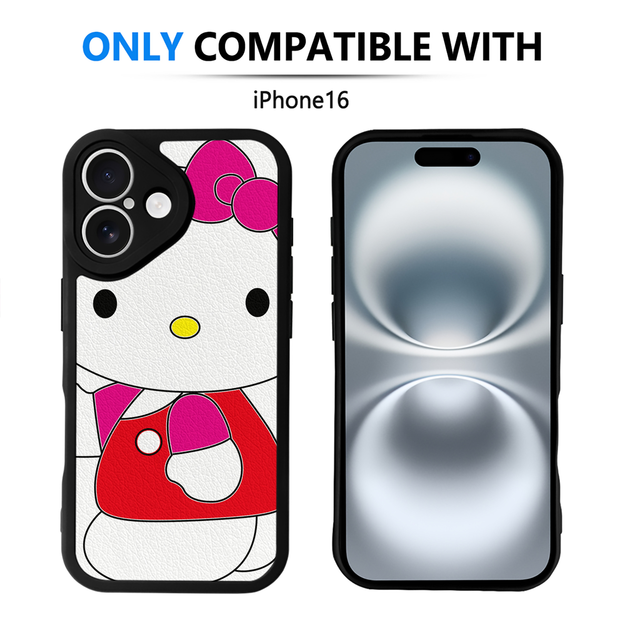 （画像用） Hello Kitty ハローキティ 【iPhone 16シリーズ対応】シリコンスマホケース（レザー調） 材質：シリコン